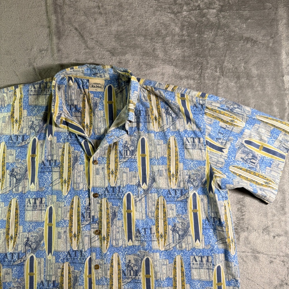 VTG 90's Ke Nui Surfboard Hawaiian Shirt Mens XL Button Up Short Sleeve Aloha